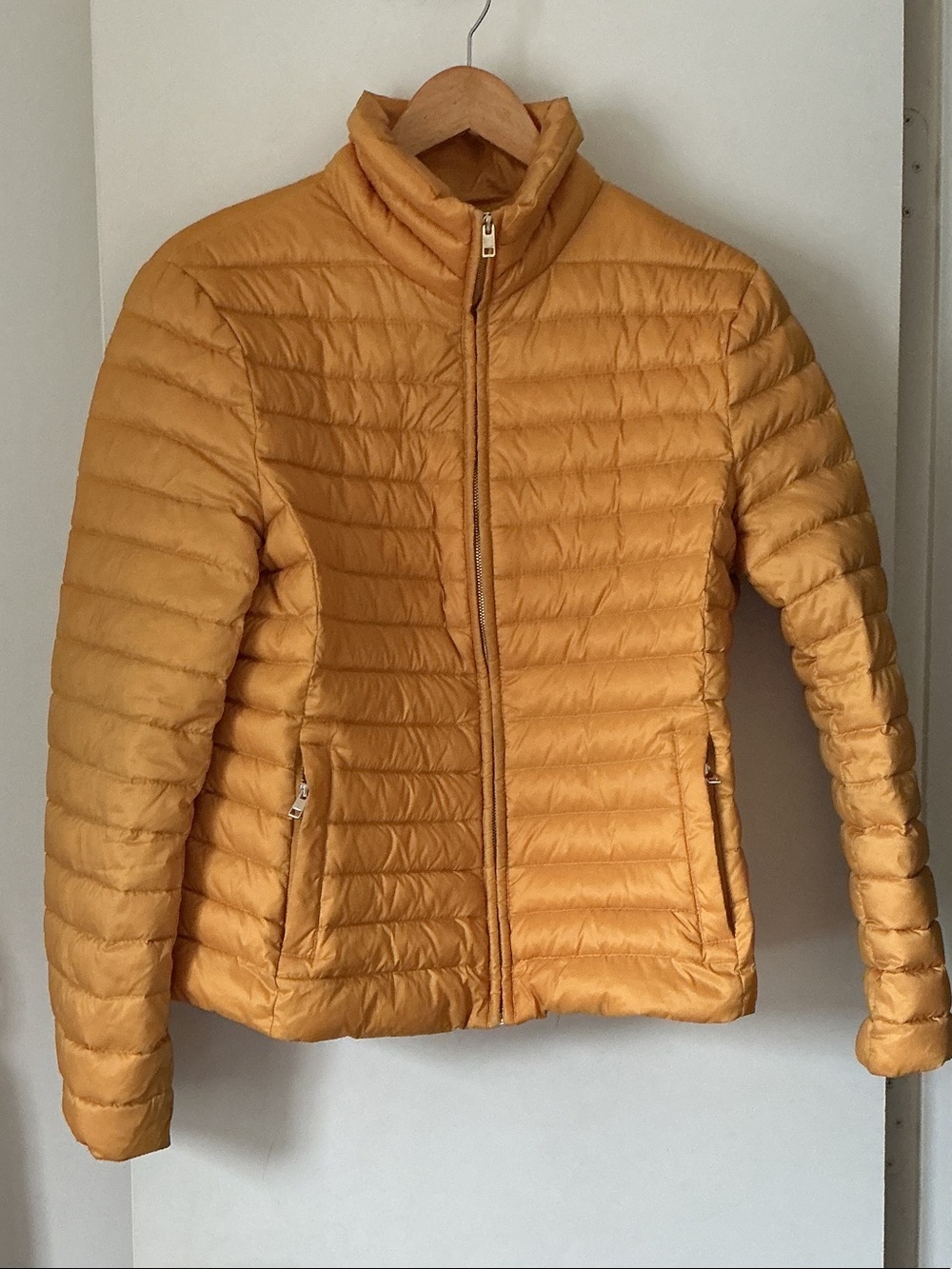 ZARA Lightweight Mustard Quilted Down Packable Jacket - Women's